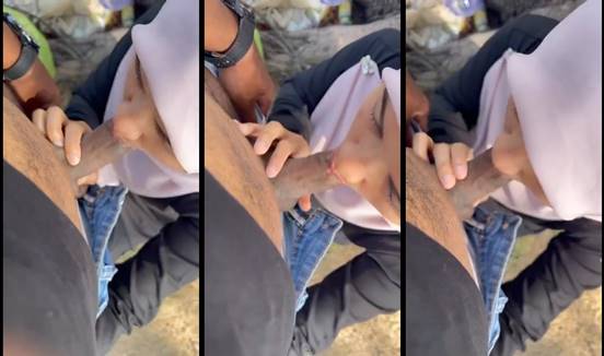 Bokep pelajar smp jilbab mesum nyepong belakang rumah